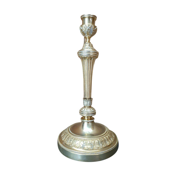 Louis XVI Candlestick, Gilt Bronze, 19th century.