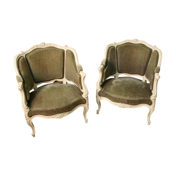 Pair De Fauteuils Corbeille De Style Louis XV