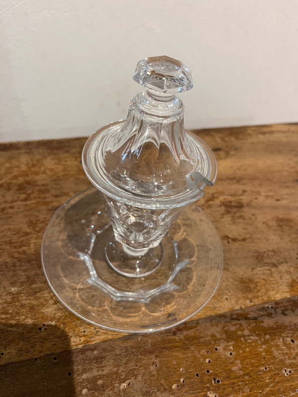 Rare crystal mustard pot, mid-19th century 