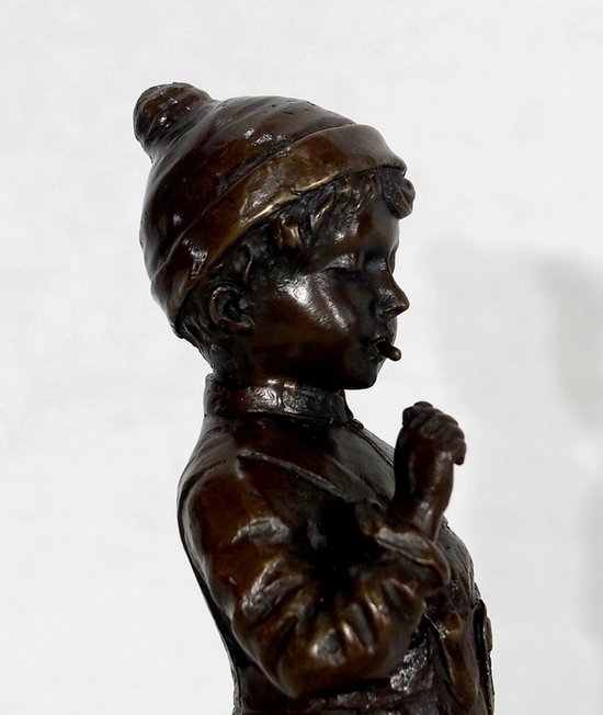 Bronze "The Little Smoker" by J. Schmidt-Felling - 2nd half of the 19th century