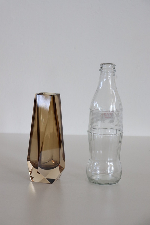 Vase en Verre de Murano Ambre Fumé par Alessandro Mandruzzato, 1960s