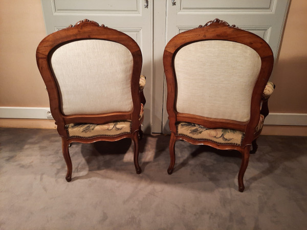 Pair of rosewood armchairs from the Napoleon III period.