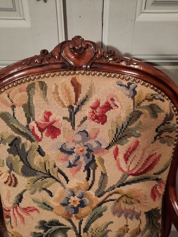 Pair of rosewood armchairs from the Napoleon III period.