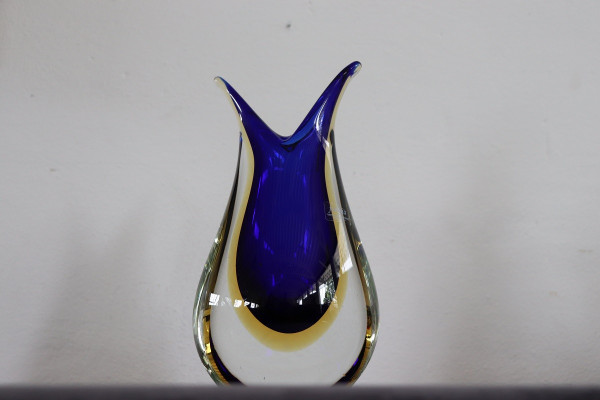 Blue and Yellow Murano Glass Vase from Formia, 1970s