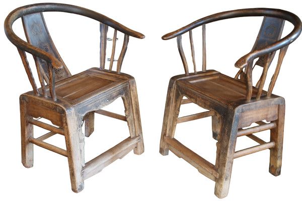 A Pair of Old Chinese Armchairs from the 18th Century 