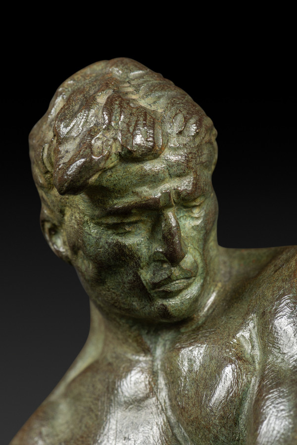 Small Art Deco bronze statue 'The Hammerer' by Victor Demanet (1895-1964): 