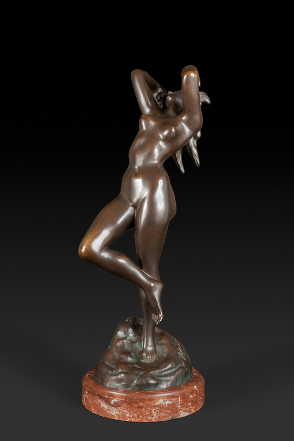 Statua in bronzo "LA DANZATRICE CON LE CASTAGNETTE" di JEF LAMBEAUX (1852 – 1908):