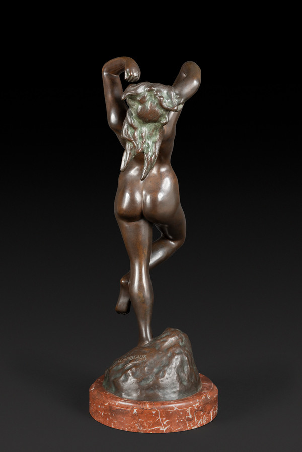 Statua in bronzo "LA DANZATRICE CON LE CASTAGNETTE" di JEF LAMBEAUX (1852 – 1908):