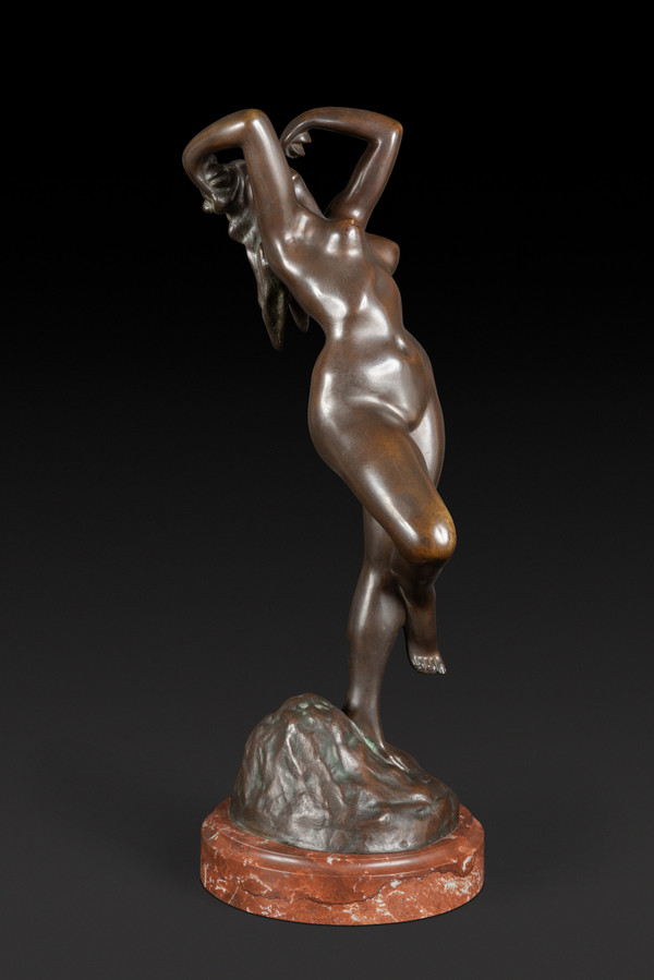 Statua in bronzo "LA DANZATRICE CON LE CASTAGNETTE" di JEF LAMBEAUX (1852 – 1908):