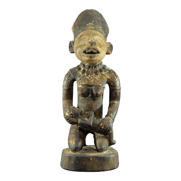 Democratic Republic of Congo, Yombe People, Carved Wooden Sculpture, 20th Century.