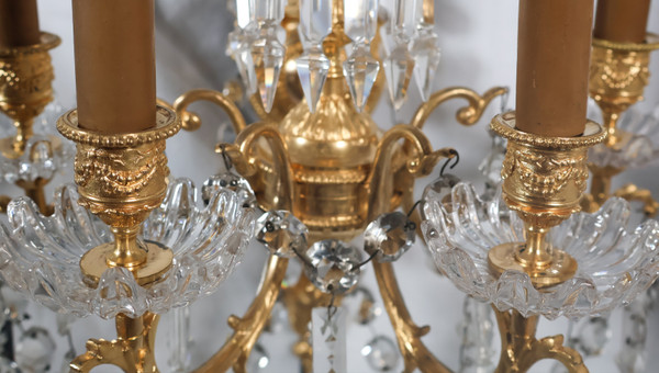 Pair of 5-light wall lights in Louis XVI style, Napoleon III period 