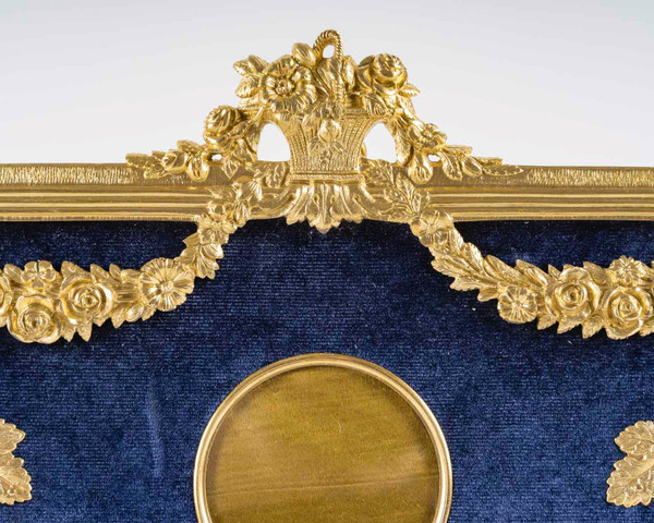 A Louis XVI style gilt bronze photo frame, late 19th century