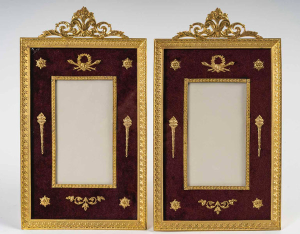 A pair of Louis XVI style photo frames, late 19th century 