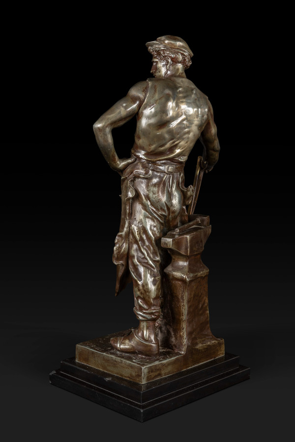 « LE TRAVAIL » statua in bronzo di Emile Louis Picault (1833-1915):