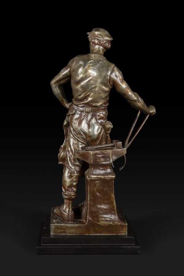 « LE TRAVAIL » statua in bronzo di Emile Louis Picault (1833-1915):