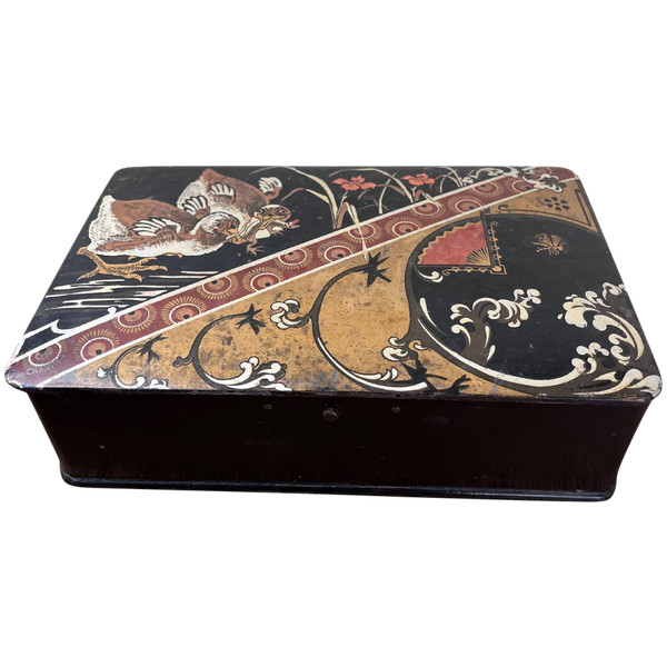 Large papier-mâché box - Late 19th Century