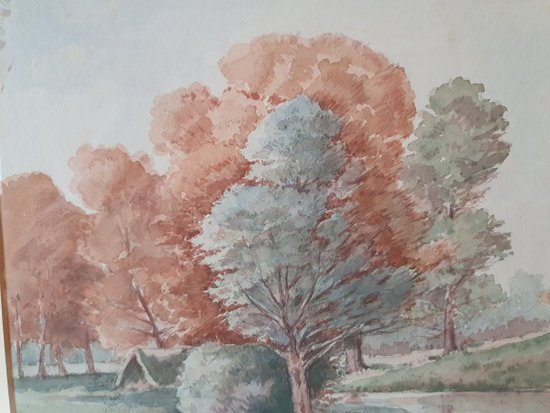 Sous Bois En Automne, Aquarelle , Ivan Kowalsky , 1906 .