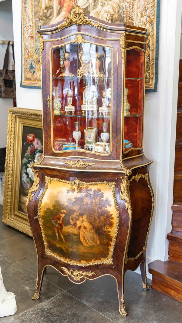 A Showcase In Marquetry And Martin Varnish Late 19th Century 