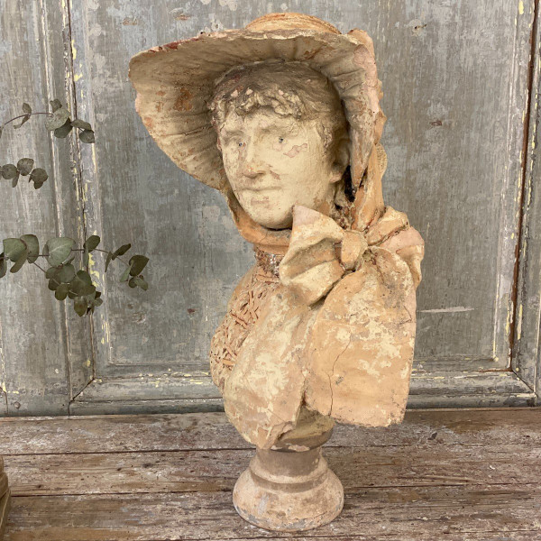 Terracotta Bust Signed Garnier