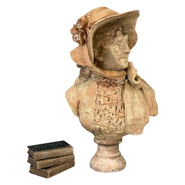 Terracotta Bust Signed Garnier