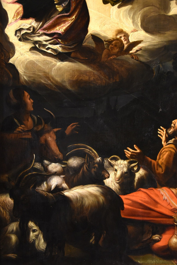 The Announcement To The Shepherds, Jacques Waben  (alkmaar Ca. 1575-1641/1642 Hoorn)  Signed In