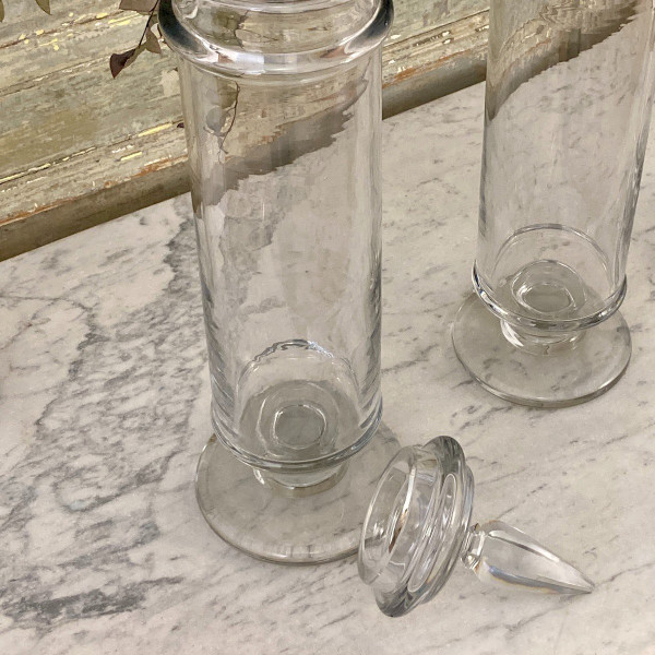 Pair of large 19th century pharmacy bottles