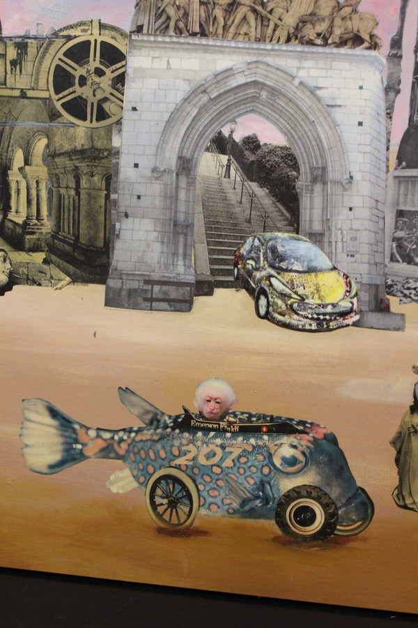 Öl Auf Leinwand , Surrealistische Vision Von Jacques Deal Um 1980