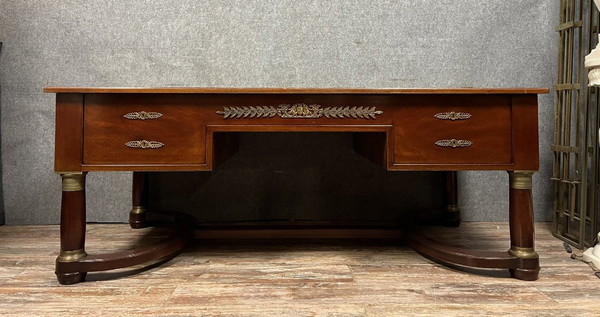 double-sided Empire-style Minister's desk in mahogany circa 1900