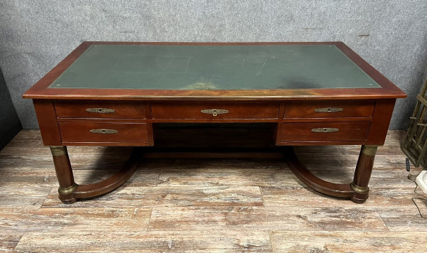 double-sided Empire-style Minister's desk in mahogany circa 1900