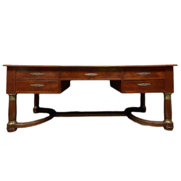 double-sided Empire-style Minister's desk in mahogany circa 1900