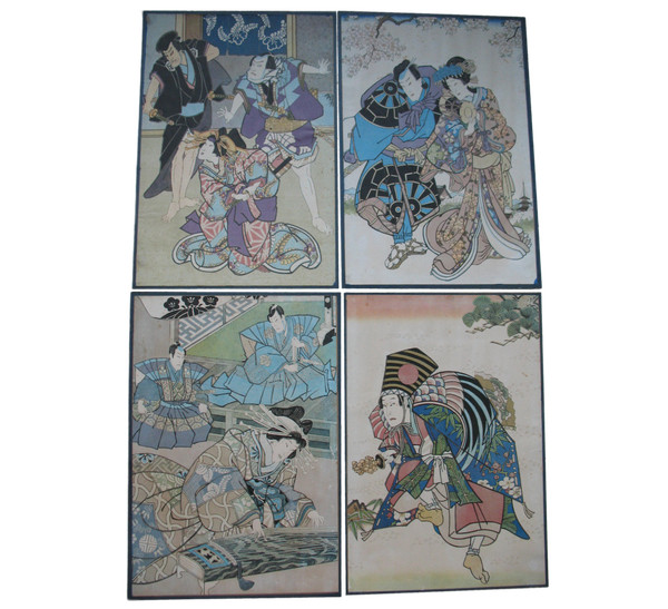 4 large Japanese prints