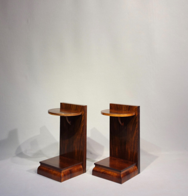 Art Deco period rosewood sofa ends/ bedside tables