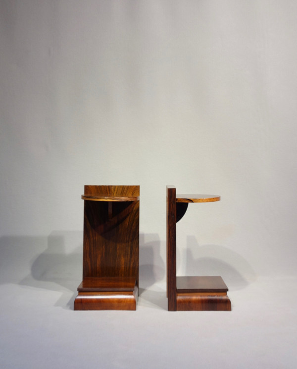 Art Deco period rosewood sofa ends/ bedside tables