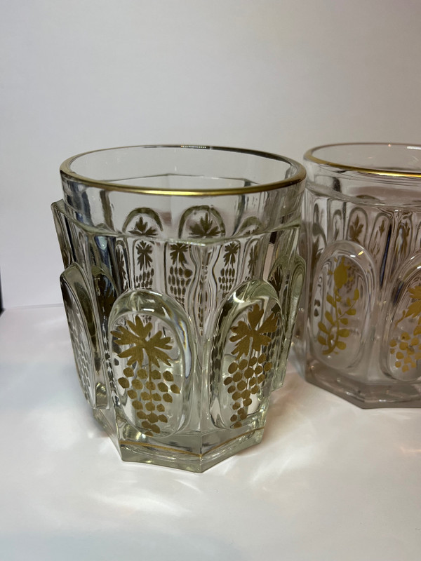 Two molded crystal goblets