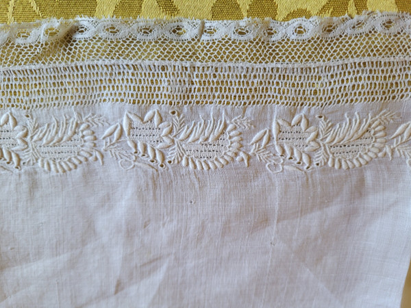 Two handkerchiefs embroidered with crowns and monograms, 19th century period