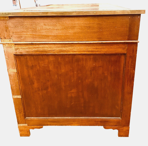 Regency flat desk in mahogany and mahogany veneer