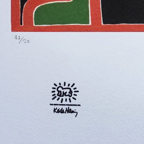 1990s Original Gorgeous Keith Haring Limited Edition Lithograph