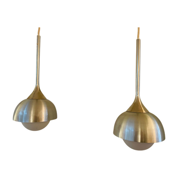 Pair of drop-shaped pendant lights