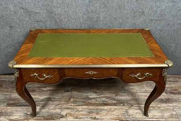 Based on the creations of Charles Cressent: double-sided minister's desk in rosewood circa 1900.