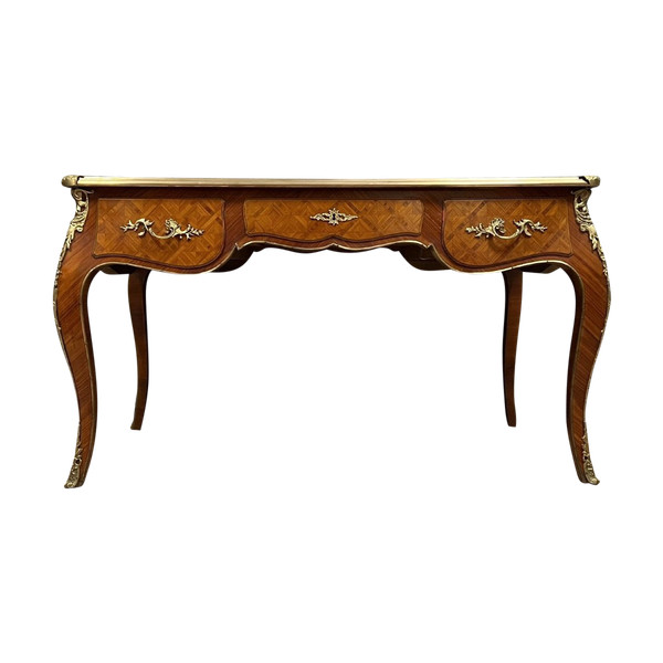 Based on the creations of Charles Cressent: double-sided minister's desk in rosewood circa 1900.