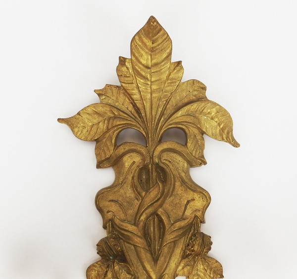 Coppia di applique in bronzo Art Nouveau nello stile di Bouval