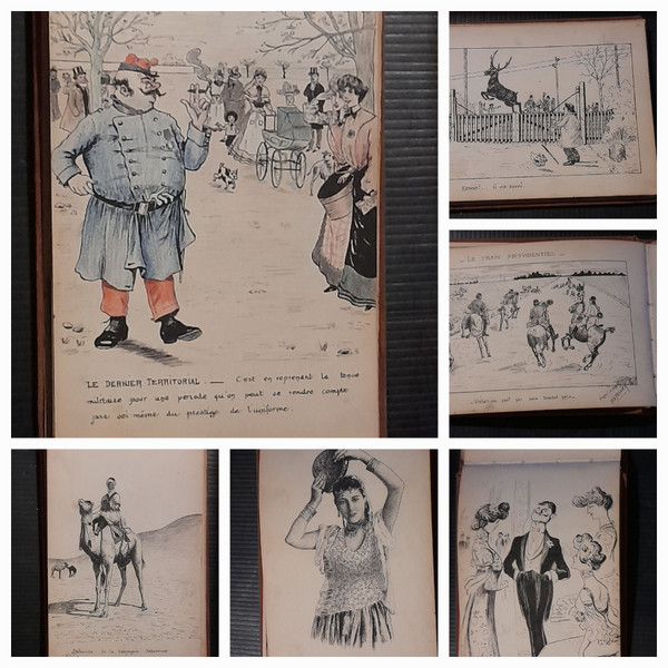 A. TINTELLIER notebook of ink drawings early 20th century 