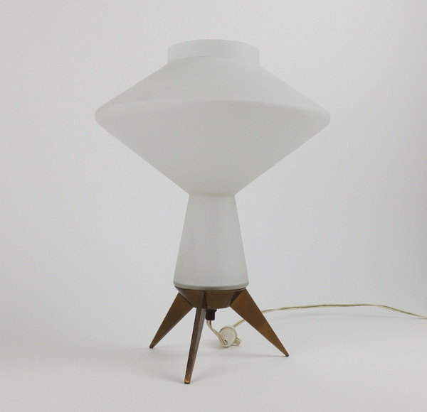 Lampe Aus Opalglas Aus Den 50er Jahren