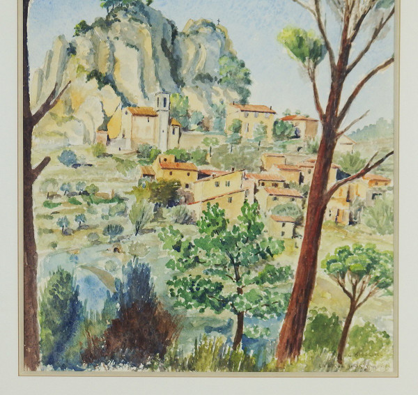 Aquarelle "la Roque Alric"par Gabriel Kissling