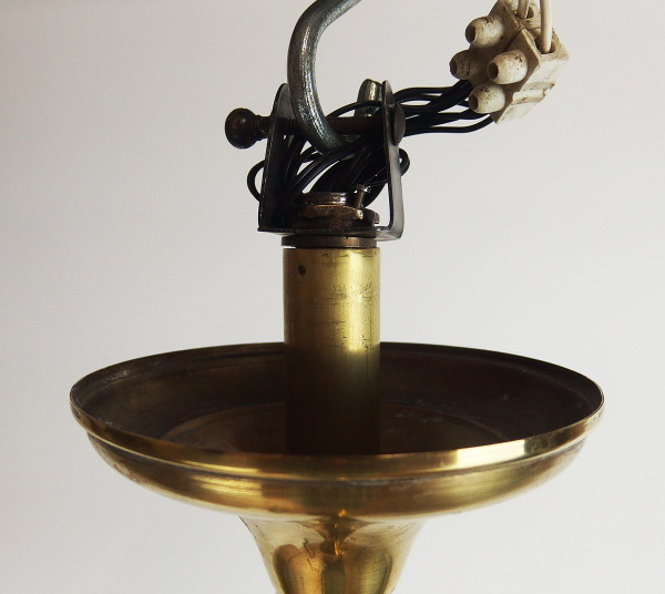 Art-Nouveau Brass Chandelier