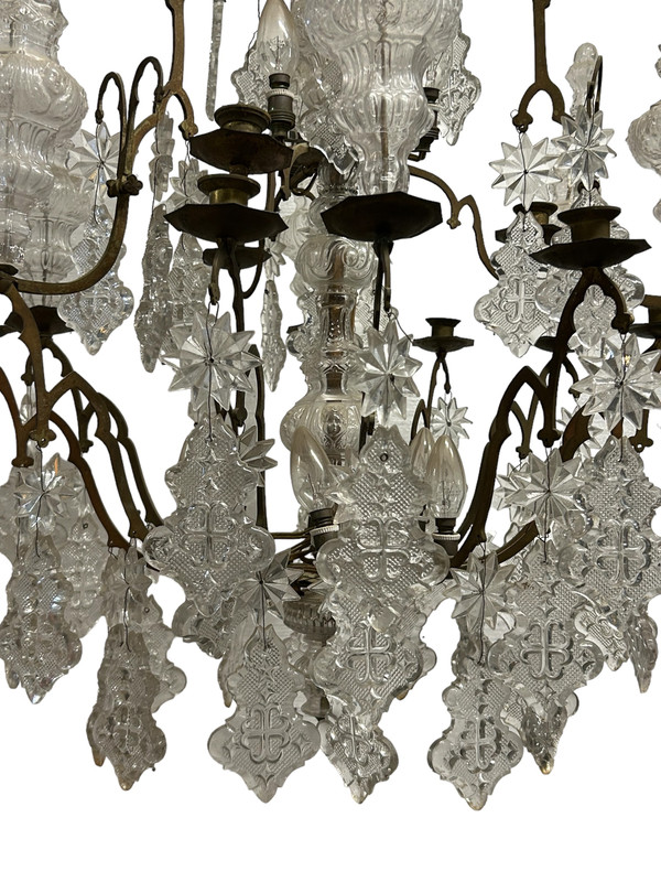 Important Church Or Chapel Chandelier Late 18th Century - Cage Chandelier H 135 Cm