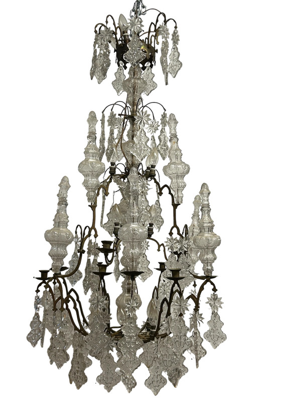 Important Church Or Chapel Chandelier Late 18th Century - Cage Chandelier H 135 Cm