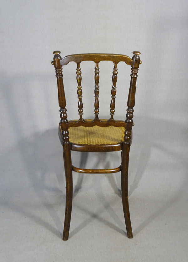 Sedia da bistrot Fischel N°101 tipo Napoleone III, 1900 circa, No Thonet