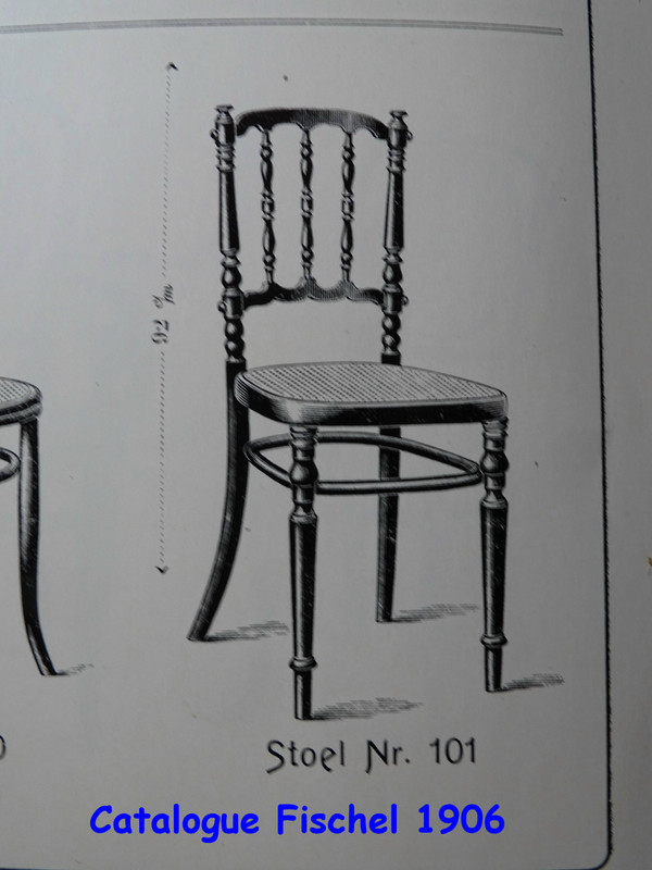 Sedia da bistrot Fischel N°101 tipo Napoleone III, 1900 circa, No Thonet