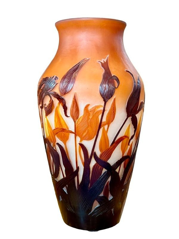 Emile Gallé Importante vaso Art Nouveau "Tulips